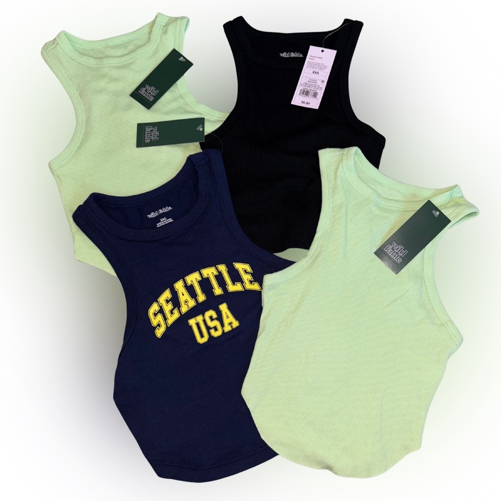 wild fable XXS Cami Tank Top Bundle Navy, Green, and Black 4 for $5 all NWT.
